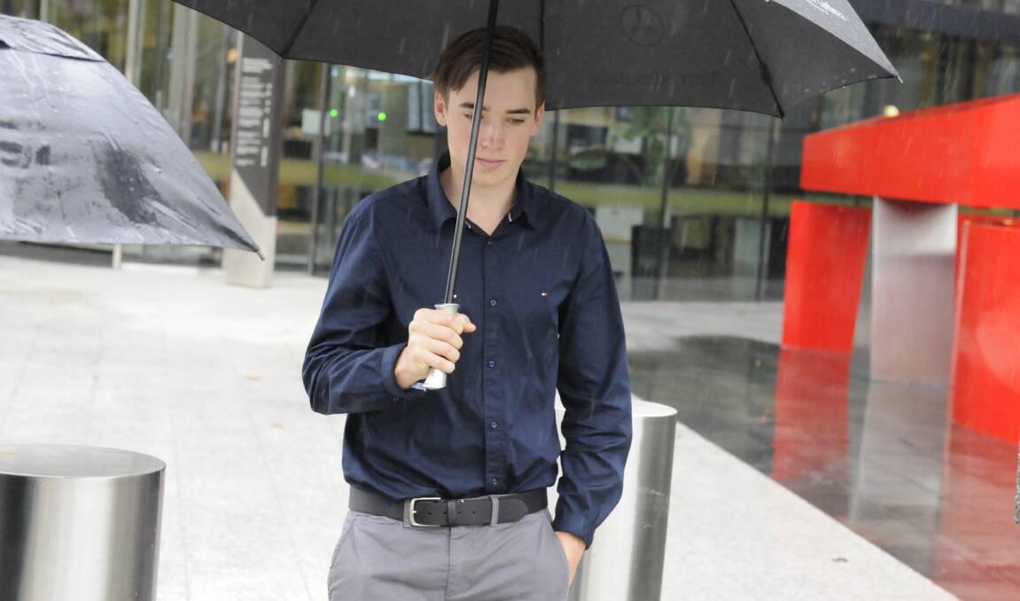 Montgomery Cole White leaves court on Tuesday. Picture: Blake Foden