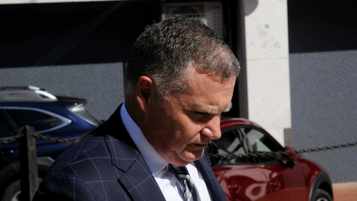 Michael Papandrea arrives at court on Thursday. Picture by Blake Foden