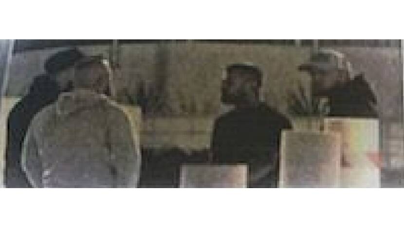A surveillance image that allegedly shows Matthew Lawrie meeting with people in relation to a failed attempt to procure $360,000 worth of cocaine. Picture supplied