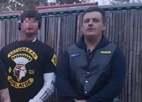 David Evans, right, served briefly as the Canberra chapter president of the Satudarah outlaw motorcycle gang. Picture: Supplied