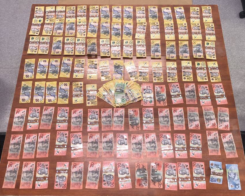Cash police say they seized from Darin Paul Keir's car. Picture: ACT Policing