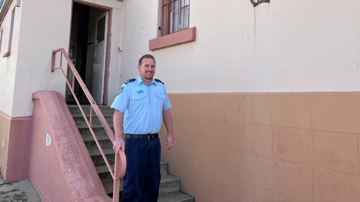 Senior Constable Jason Farrell at Cooma Police Station upon his return to work in May. Picture: NSW Police