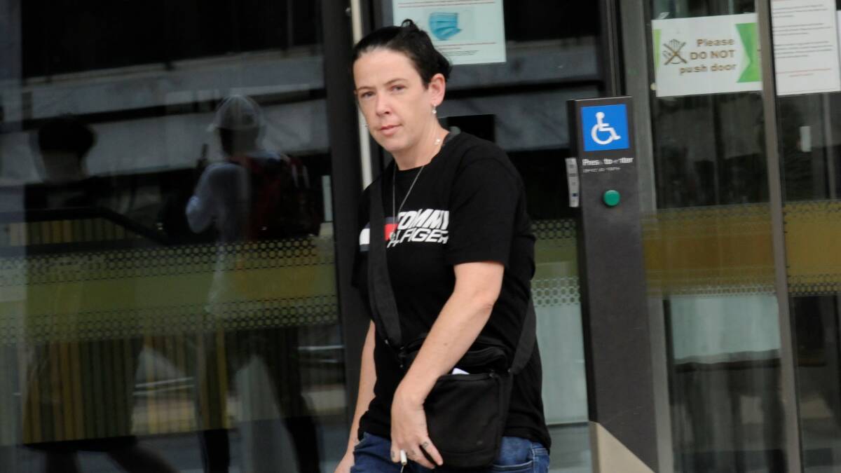 Ammie Blinksell leaves court on Thursday after pleading guilty to four fraud charges. Picture: Blake Foden