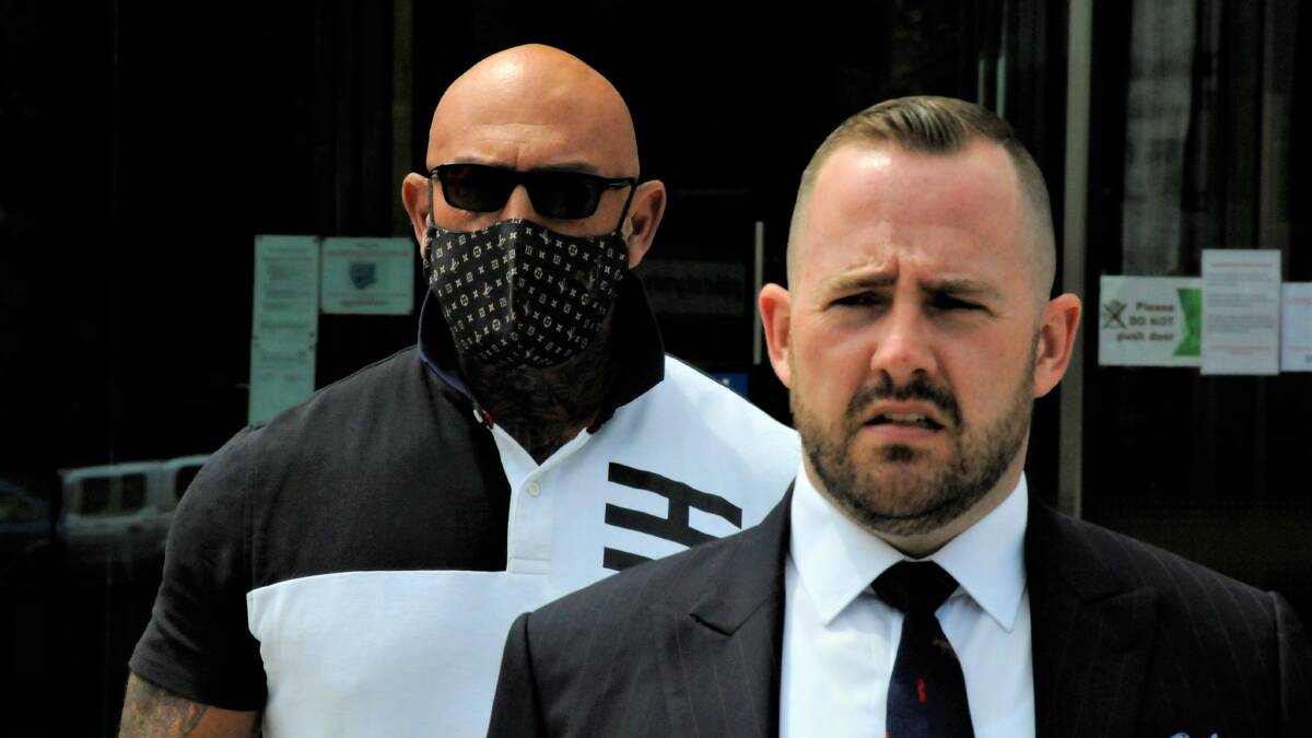 Ali Bilal, left, leaves court with lawyer Peter Woodhouse. Picture: Blake Foden