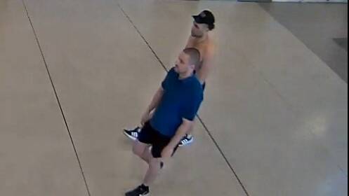 CCTV footage of two prisoners the prosecution says are Brendon Walters, front, and Cedric Roberts. Picture: Supplied