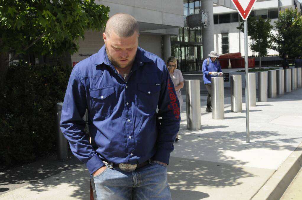 Brett Hartley-Kennett leaves the ACT Magistrates Court following a previous appearance. Picture: Blake Foden