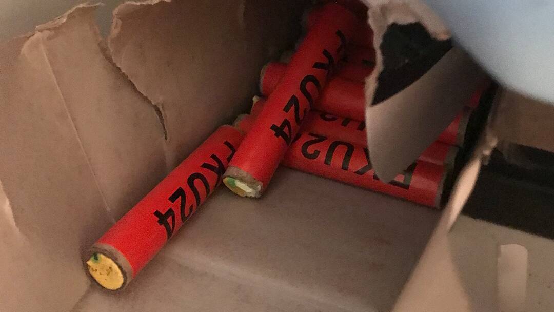 Fireworks allegedly found during the Saturday raid. Picture: ACT Policing