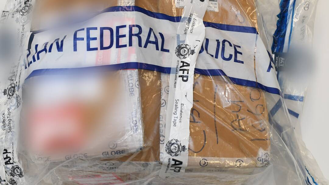 The package that contained the unlawfully imported cocaine. Picture by ACT Policing