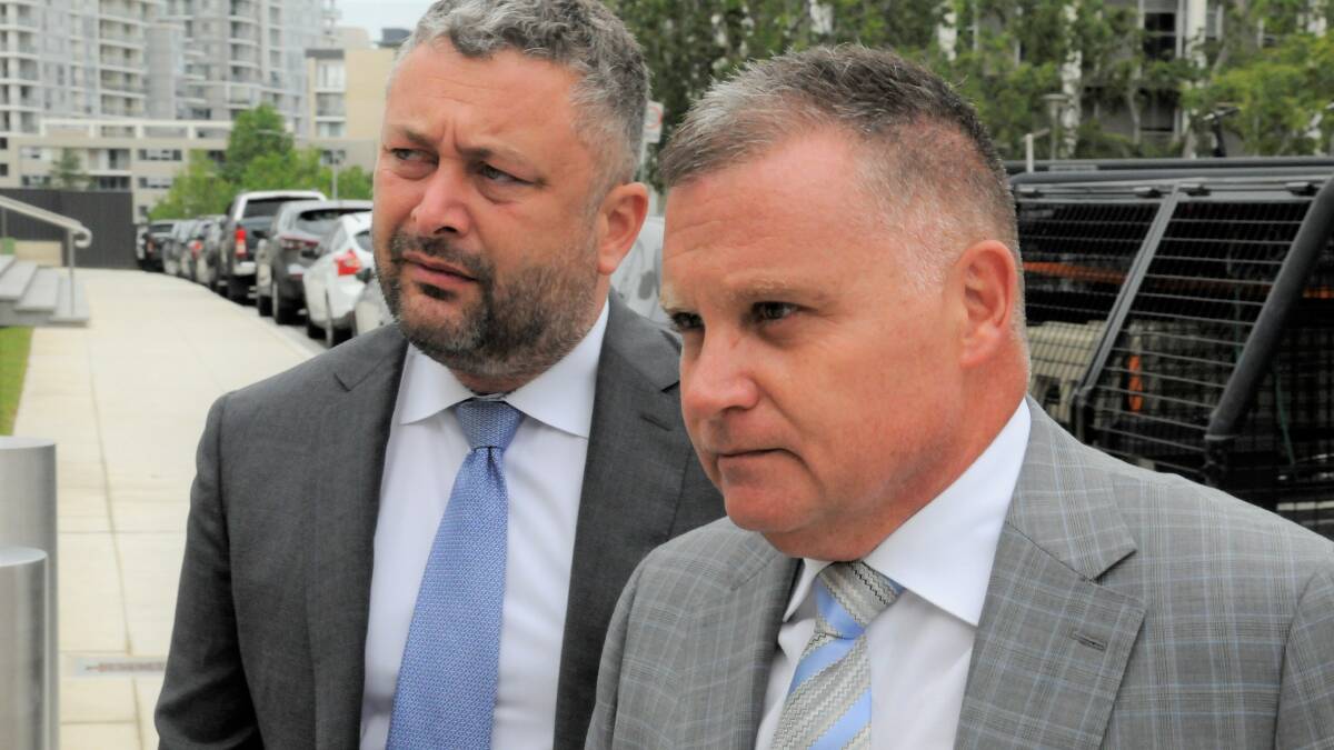 Michael Papandrea, right, outside court on a previous occasion with solicitor Kamy Saeedi. Picture: Blake Foden