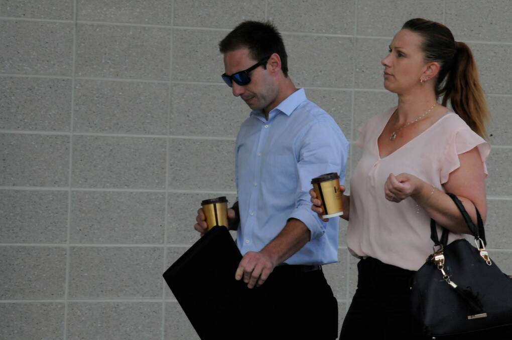 Mitchell Ryan Laidlaw, left, outside court on Friday. Picture: Blake Foden