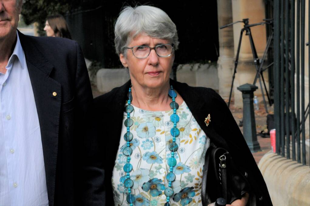 Barbara Eckersley, who is charged with murder, outside the NSW Supreme Court on Wednesday. Picture: Blake Foden