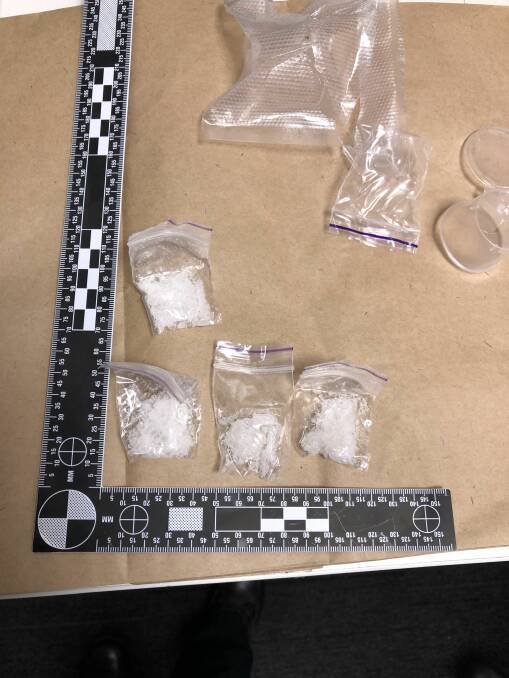 A substance suspected to be methamphetamine allegedly found in Darin Paul Keir's car. Picture: ACT Policing