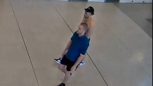 Brendon Walters, left, and Cedric Roberts in jail CCTV footage from around the time of the December 2018 bashing. Picture: Supplied
