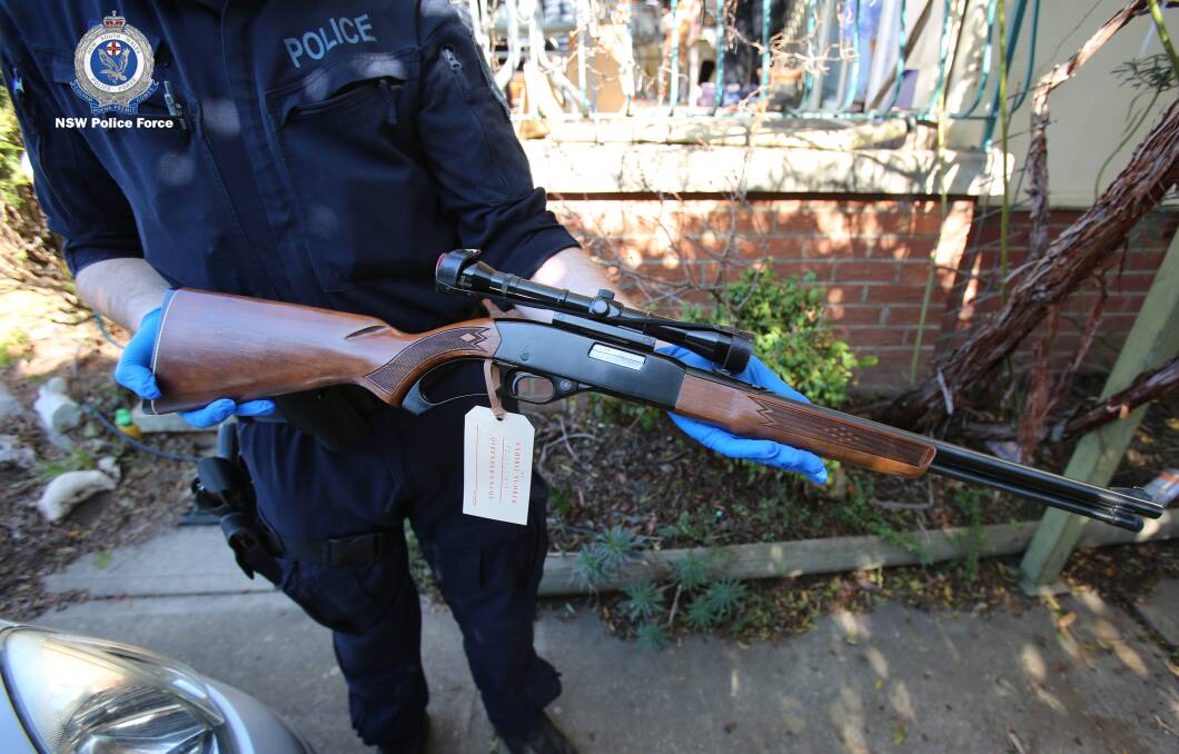 A gun seized by police during raids across Queanbeyan and the Snowy Mountains on Thursday. Picture: NSW Police