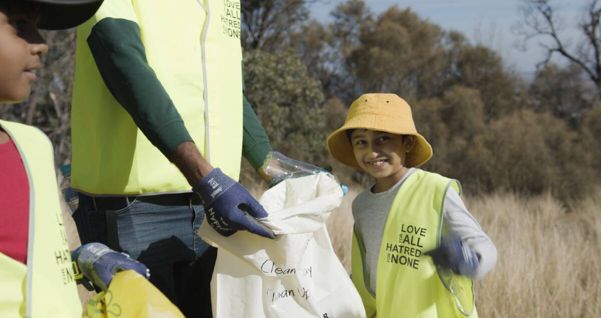 People of all ages worked to clean up Australia in Canberra on Sunday. Picture: Supplied