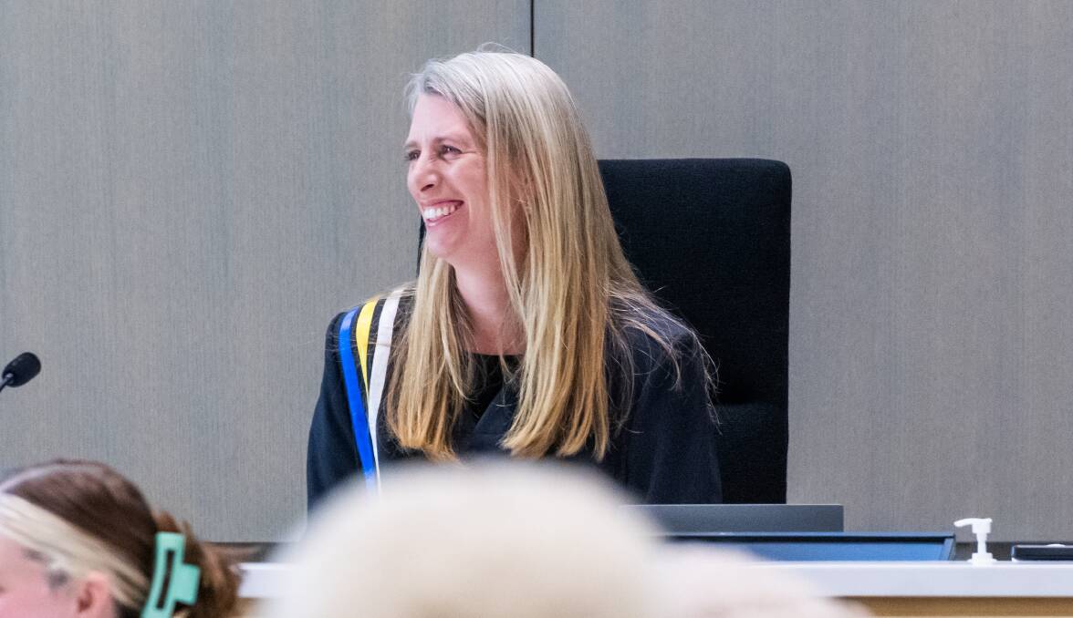 Justice Belinda Baker during her swearing-in ceremony on Friday. Picture by Elesa Kurtz