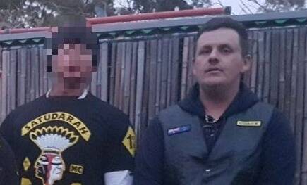 David Evans, right, served briefly as the Canberra chapter president of the Satudarah outlaw motorcycle gang. Picture: Supplied