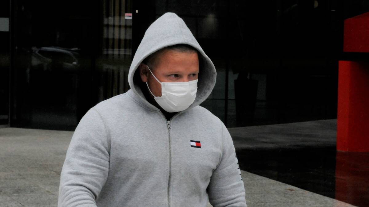 Canberra Rebels vice-president John Wright leaves court on Friday afternoon. Picture: Blake Foden