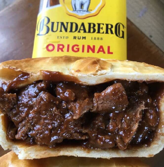 Where else but rural Queensland, the Blackbutt Bakery's famous Bundy Bison Pie. 