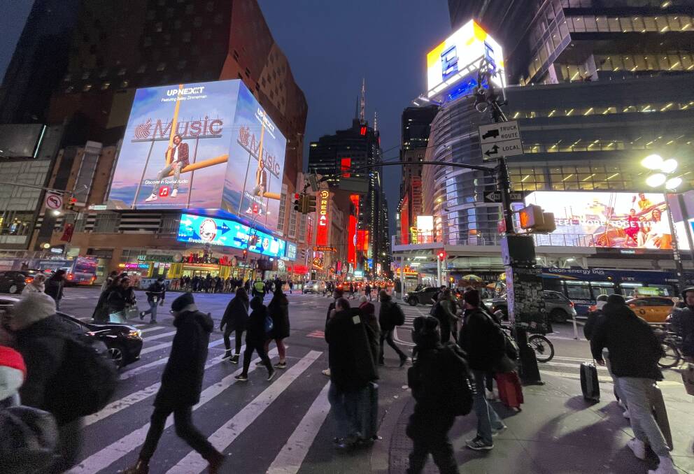 Times Square comes alive a night.