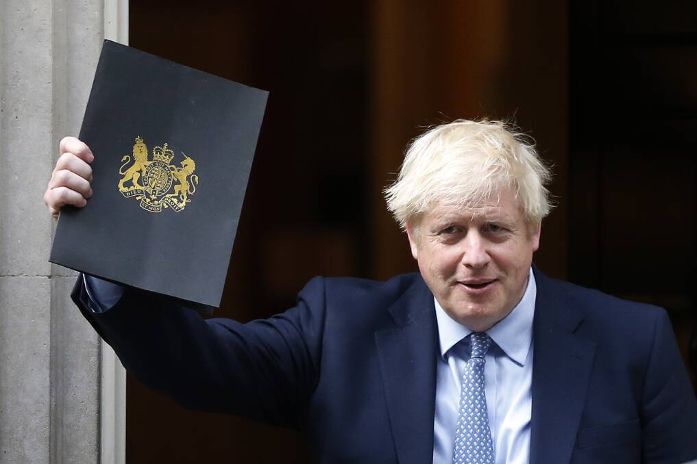 UK Prime Minister Boris Johnson leaves 10 Downing St for Parliament, after Parliament was reconvened following a Supreme Court ruling. Picture: Getty Images