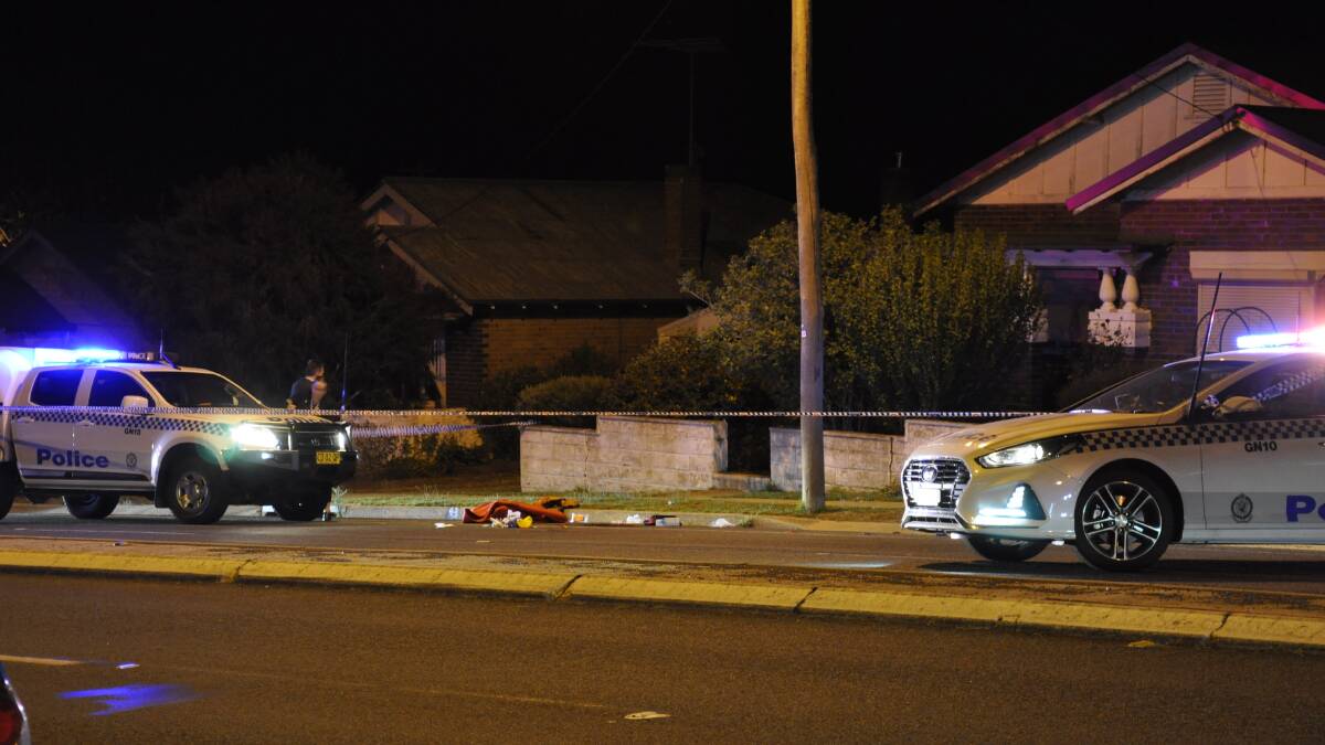 The scene of the alleged stabbing in Goulburn. 