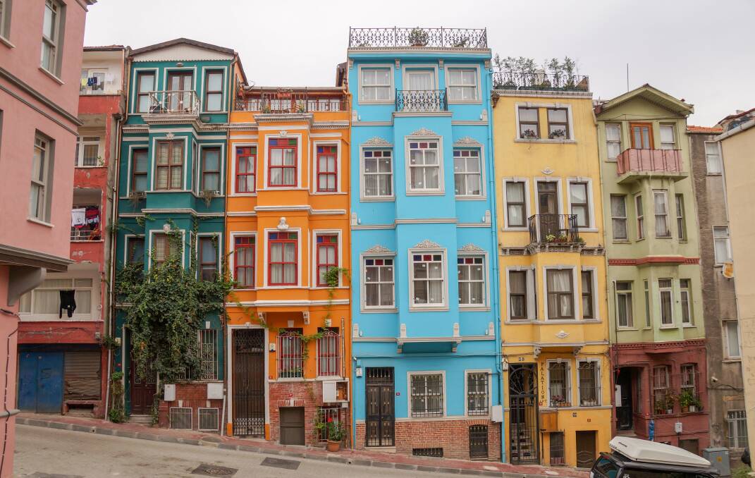 Colourful houses on Kiremit Cd in Balat, Istanbul. Picture: Megan Dingwall