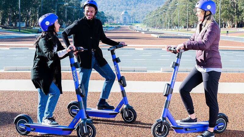 Beam's purple e-scooters have joined the territory's shared scheme. Picture: Supplied 