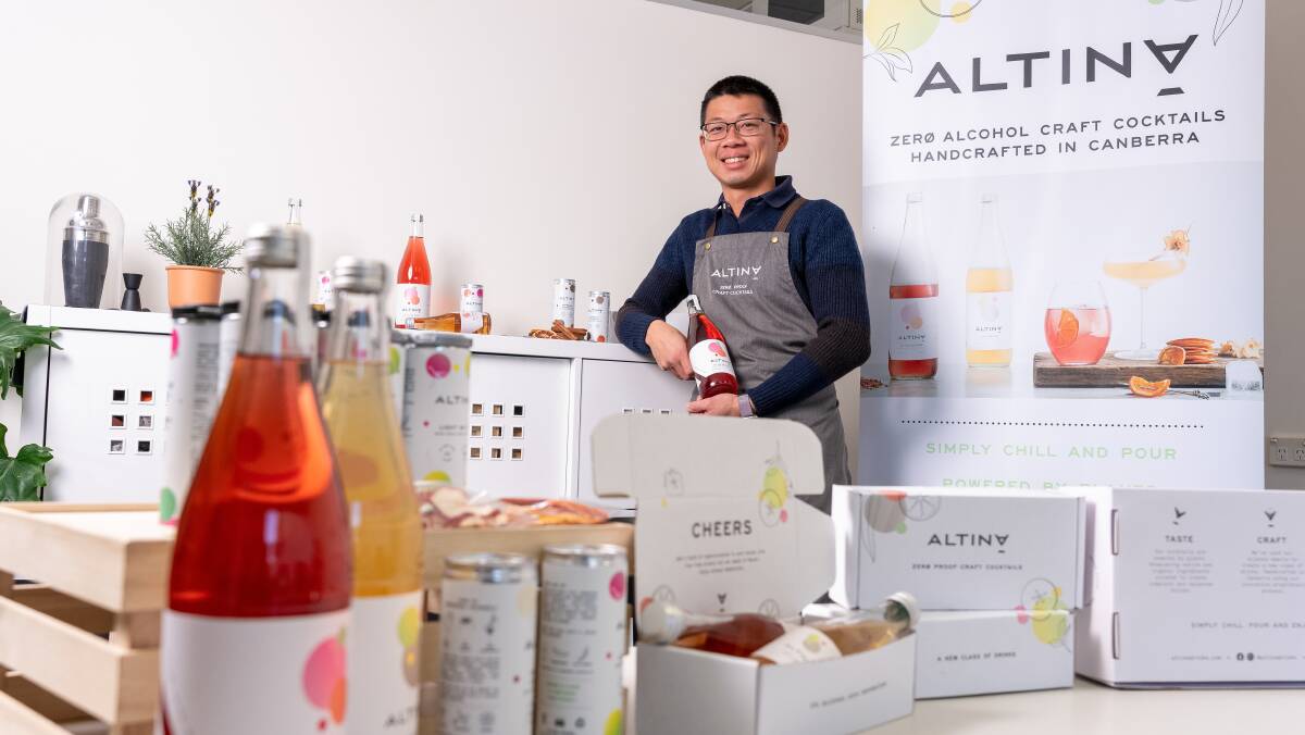 Altina Drinks co-founder Alan Tse. Altina is one of the businesses that has signed up to the ChooseCBR program. Picture: Brett English