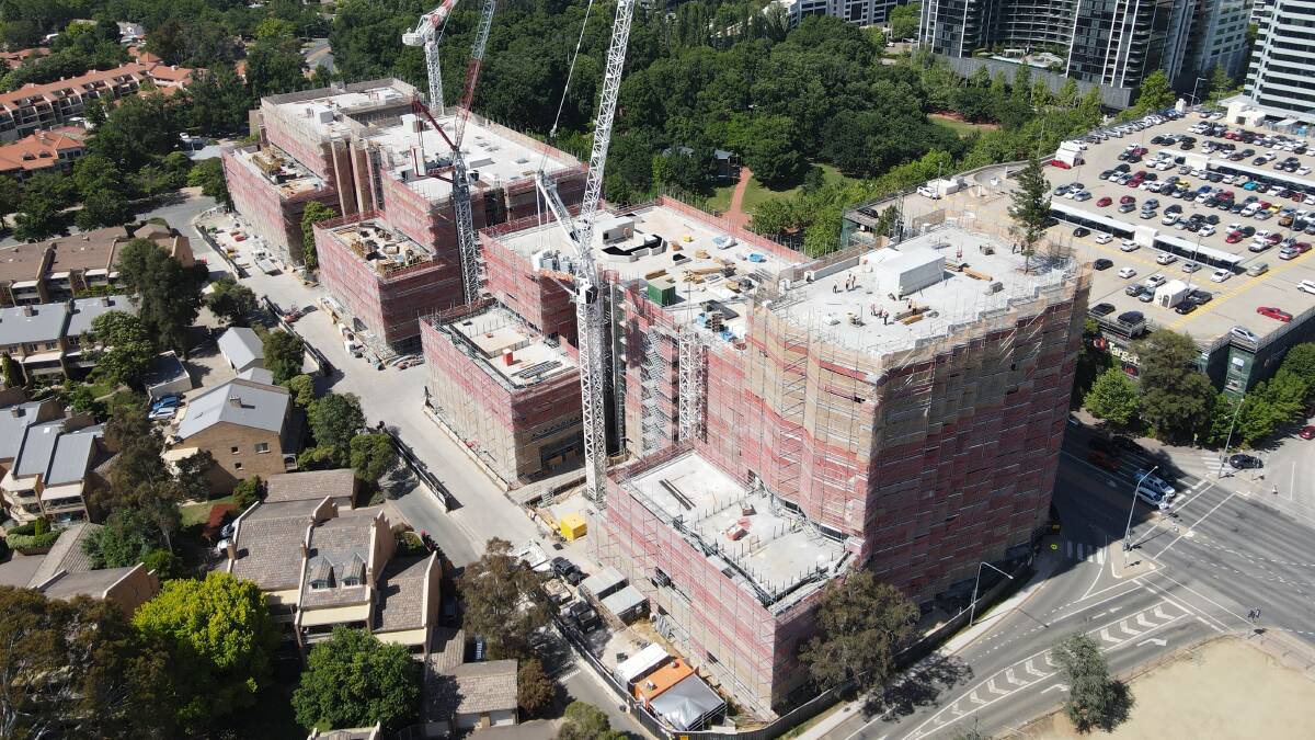 An aerial view of the Metropol project in Reid. Picture: Supplied