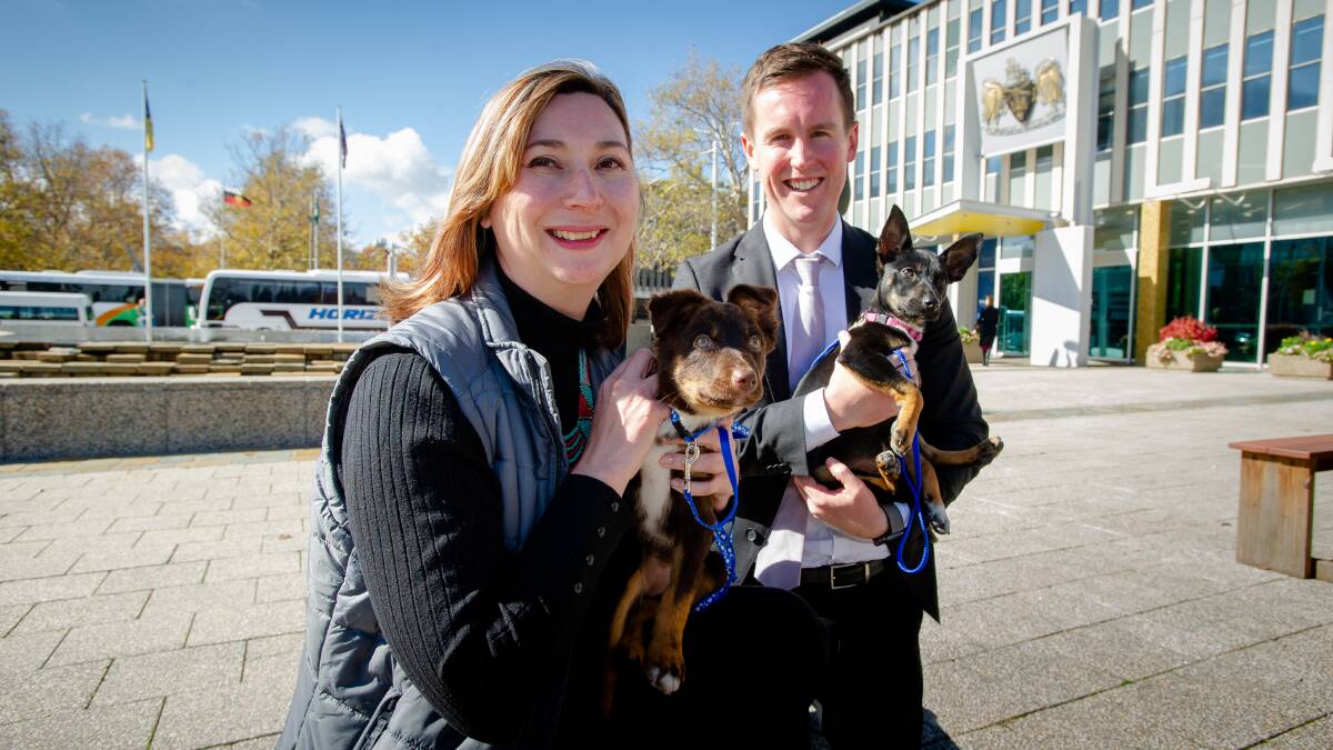 RSPCA ACT CEO Michelle Robertson and ACT City Services Minister Chris Steel. Picture: Elesa Kurtz
