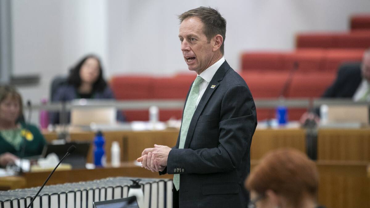ACT Attorney-General Shane Rattenbury has introduced new laws for tougher family violence sentencing. Picture: Keegan Carroll 