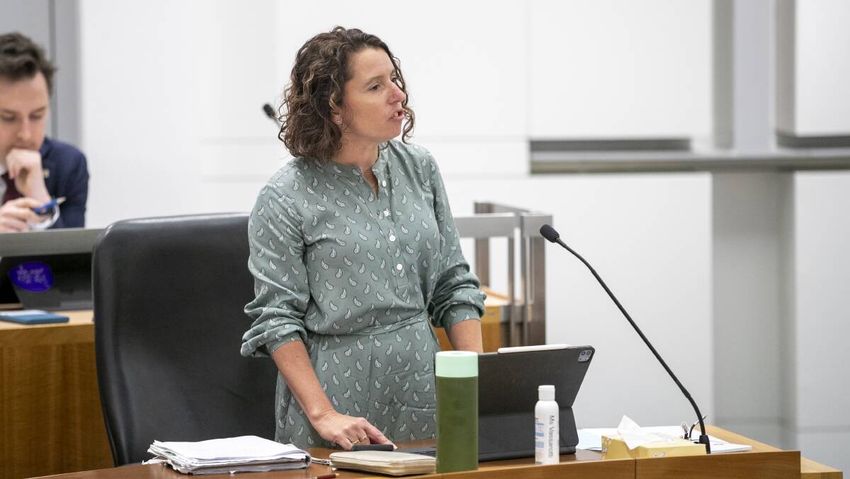 Sustainable Building Minister Rebecca Vassarotti introduced legislation to introduce a new Mr Fluffy buyback scheme. Picture: Keegan Carroll 