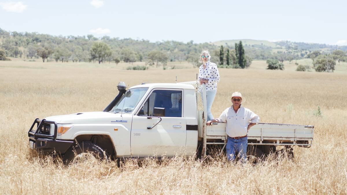 The field Peter and Kate Gullet are in was once covered in the African Lovegrass weed. Picture: Dion Georgopoulos 