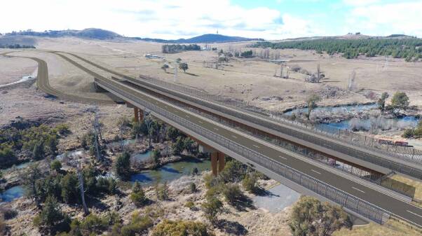 An artist's impression of Molonglo River bridge crossing. Picture: ACT government