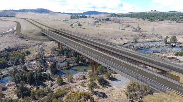 An artist's impression of Molonglo River bridge crossing. Picture: ACT government 