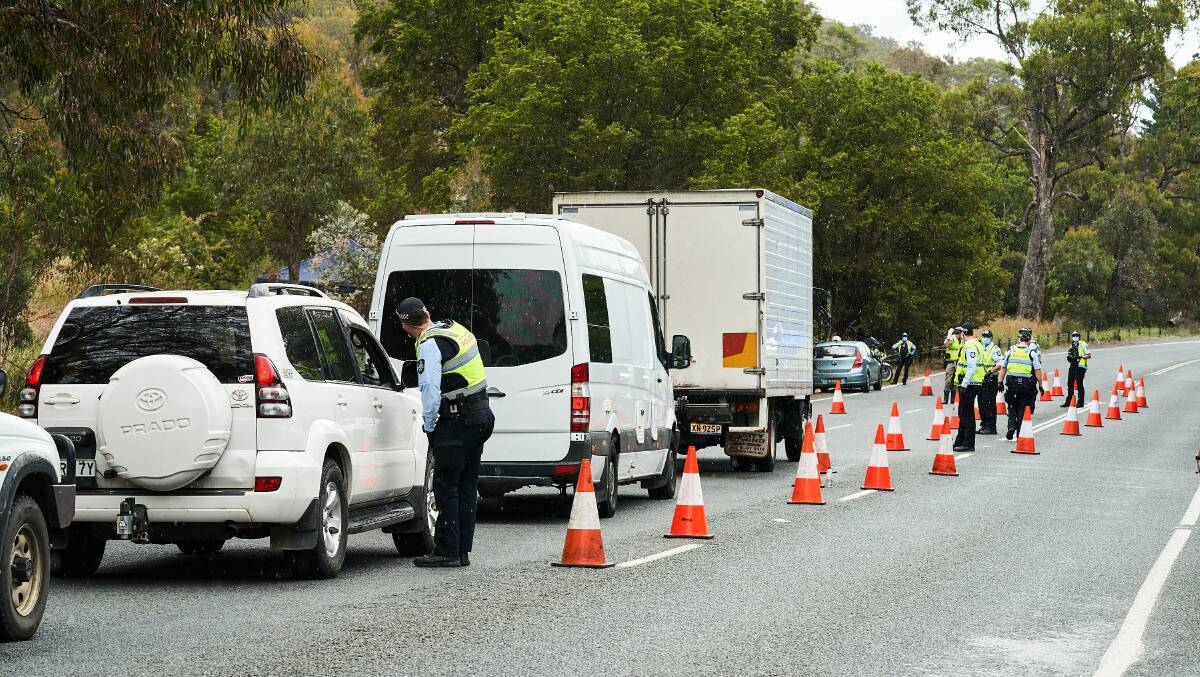 Police have set up checkpoints at the ACT-NSW border, but where is the protection for regional NSW? Picture: Matt Loxton 