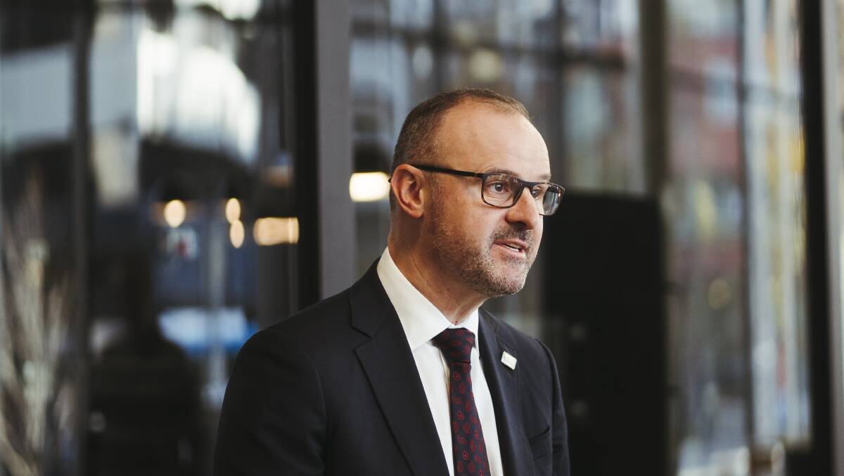ACT Chief Minister Andrew Barr has announced rates will rise by 3.75 per cent for the average Canberra household this year. Picture: Dion Georgopoulos 