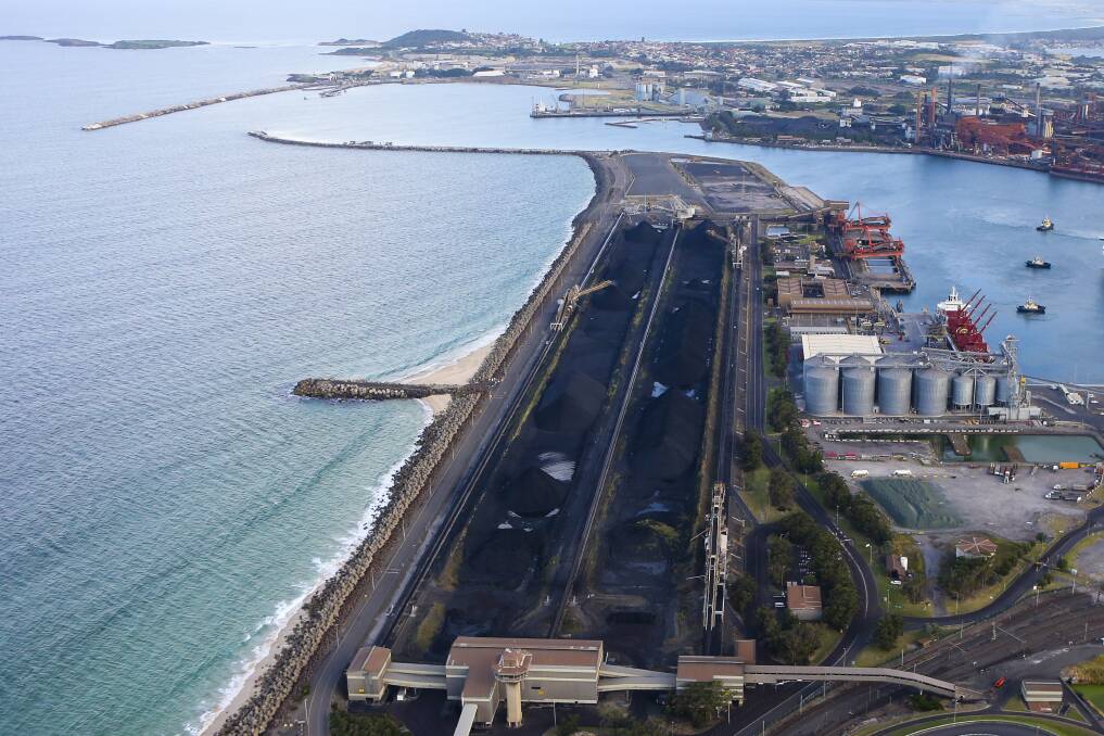 Port Kembla Coal Terminal, near Wollongong, is licensed to ship 18 million tonnes a year and has recently been moving about 14 million tonnes annually. Picture: Anna Warr