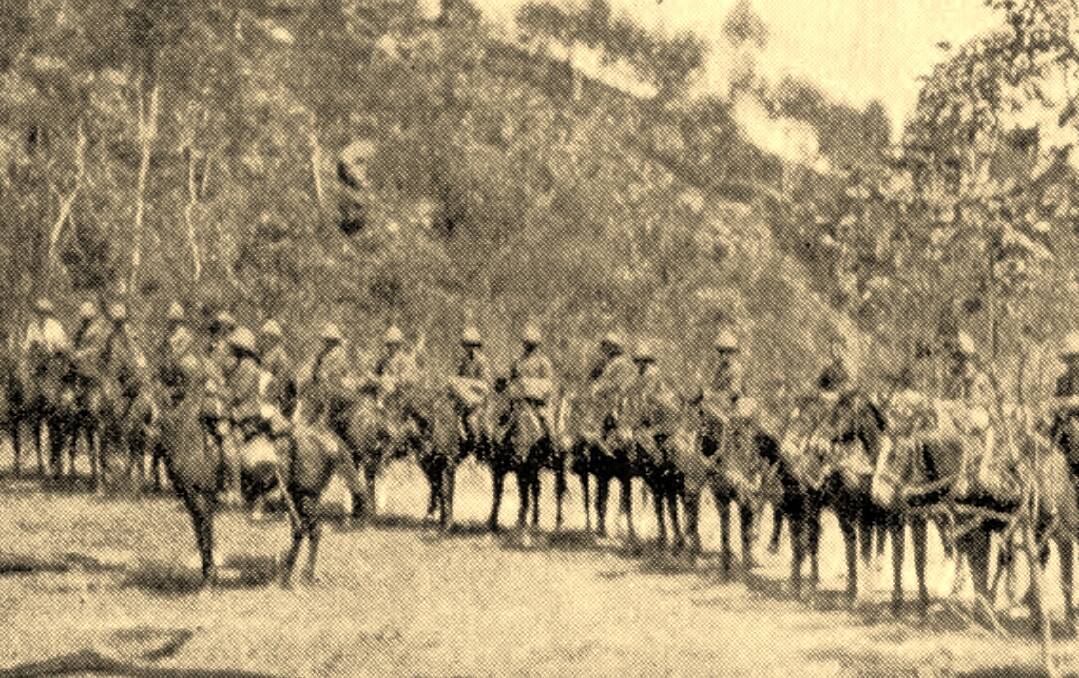 Cadets on the arduous 1926 cavalry trek at the Cotter River. Picture: RMC Archives
