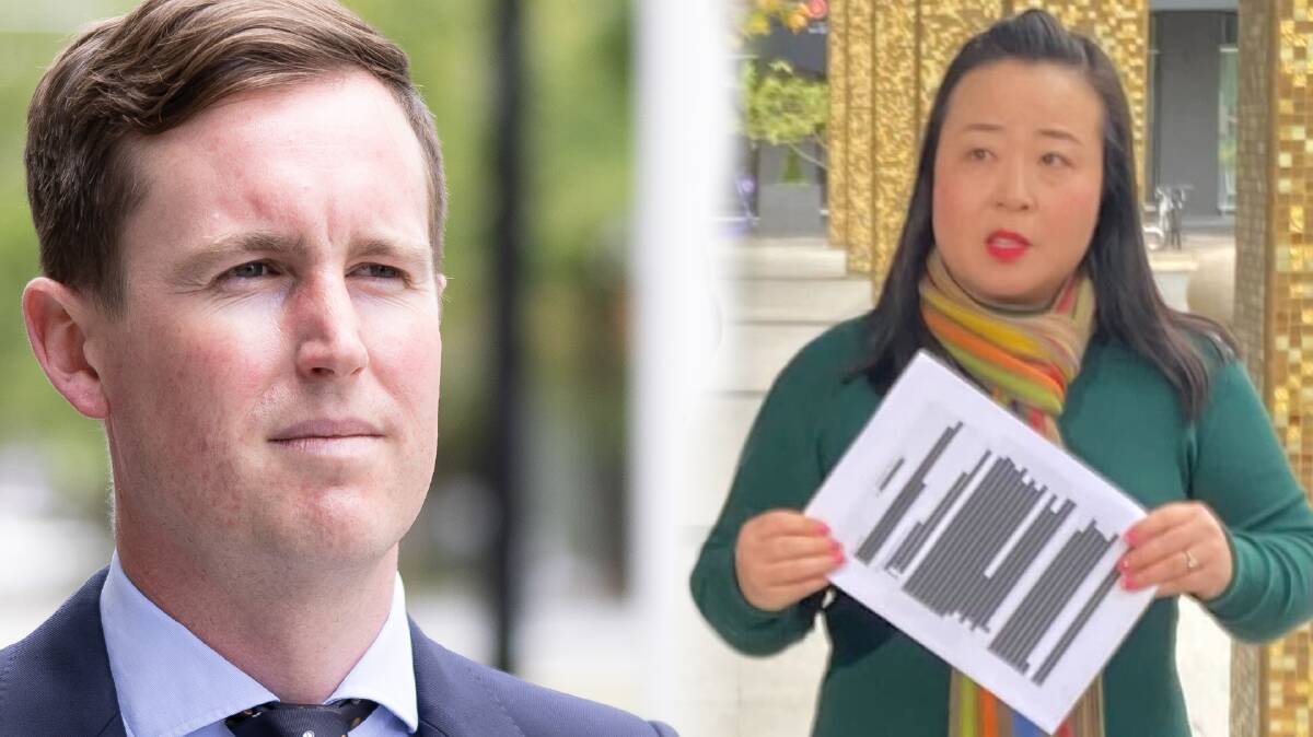 Skills Minister Chris Steel, left, has demanded an explanation from the CIT's board of directors over a $4.99 million contract, raised by ACT Opposition Leader Elizabeth Lee. Pictures: Elesa Kurtz, Jasper Lindell