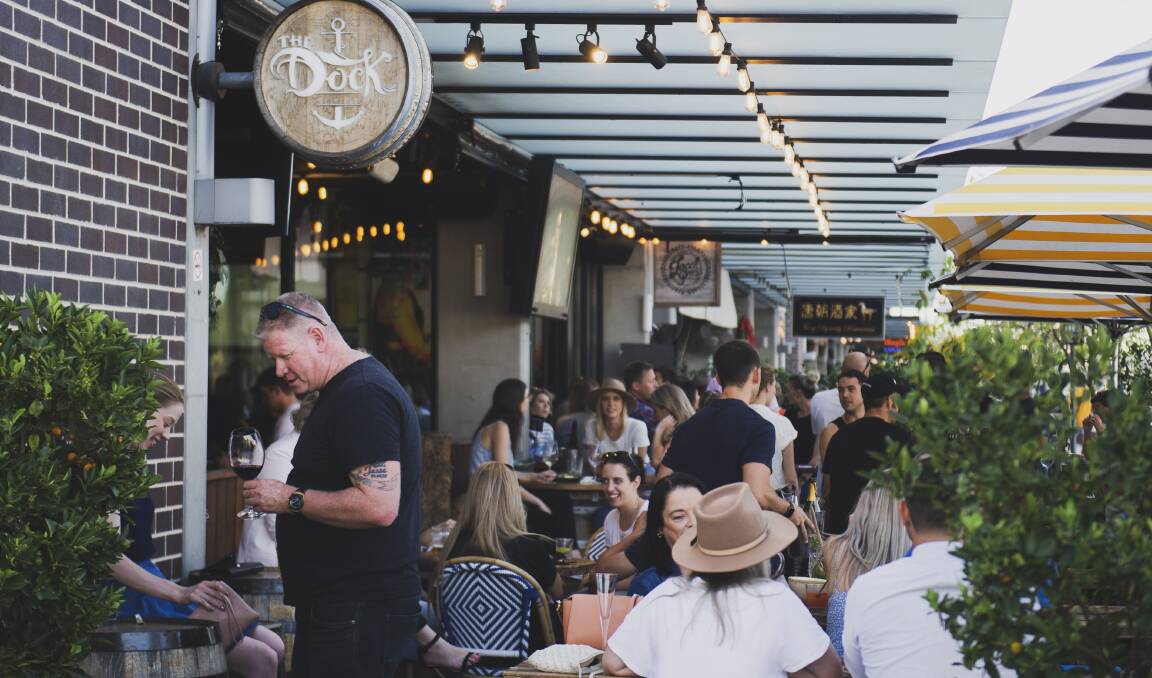 Busy Canberra restaurants and cafes on Sunday. Picture: Dion Georgopoulos.