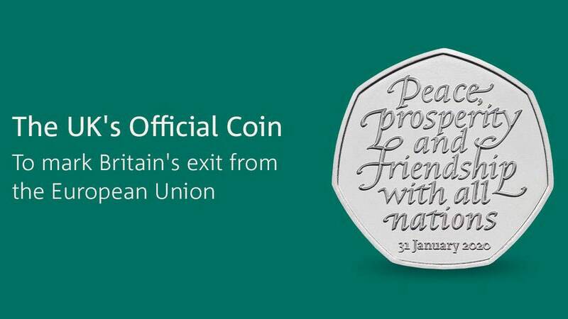 The new 50p coin marking the United Kingdoms withdrawal from the European Union. Picture: Royal Mint