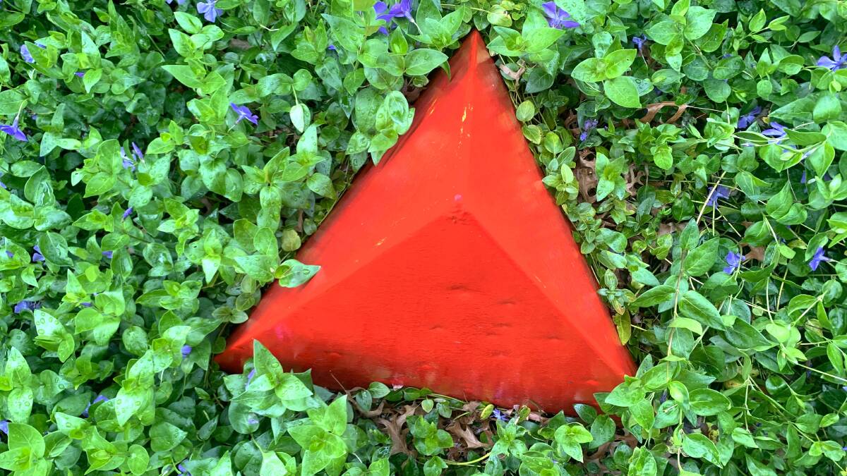 Wendy Greenhalgh (nee Hyles) has several of the tetrahedrons as features in her garden in Canberras inner south. Picture by Tim the Yowie Man