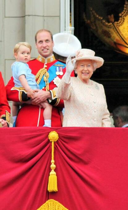 Queen Elizabeth II, with Prince William and Prince George. Picture: Shutterstock 