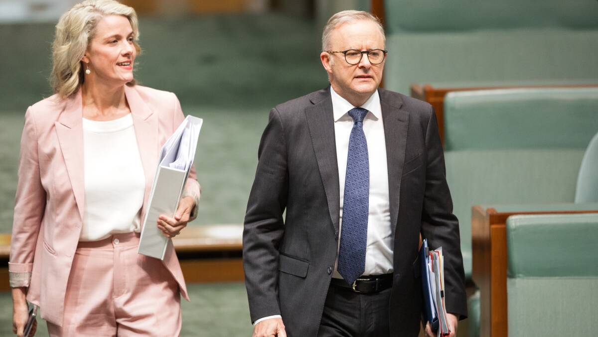 Clare O'Neil, left, is seen by many as future prime ministerial material, maybe even after Anthony Albanese, right. Picture by Sitthixay Ditthavong
