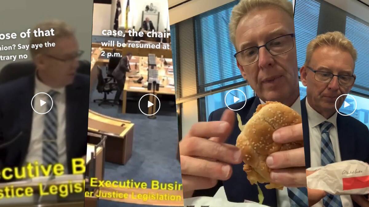 Liberal MLA Mark Parton apologised for a TikTok video, excerpts shown above.