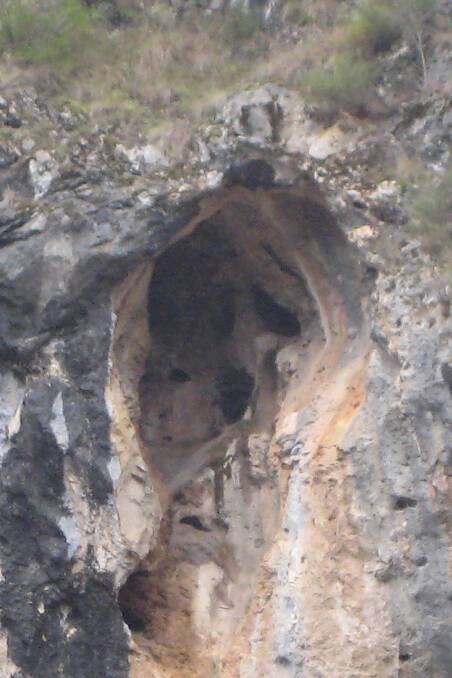Scary rockface at Yarrangobilly Caves. Picture: Gordon Fyfe