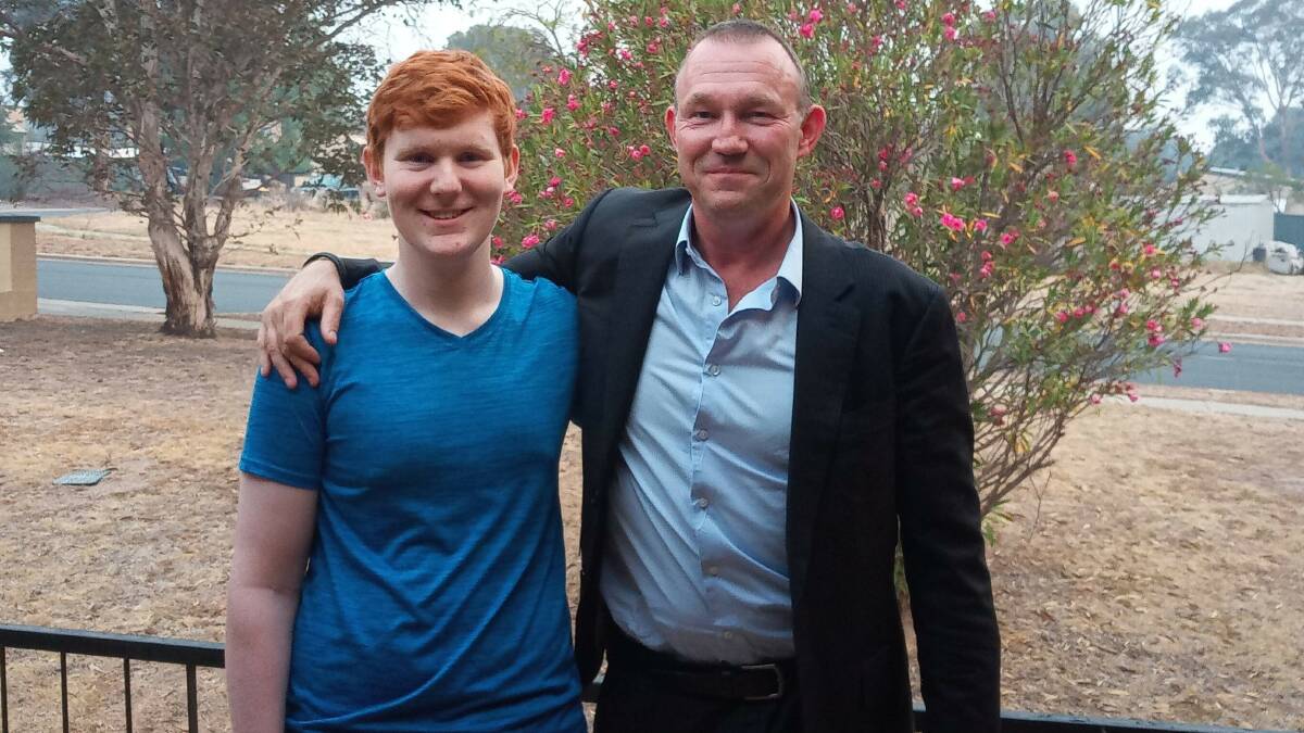 Matthew McLuckie with his father, Tom. Picture supplied