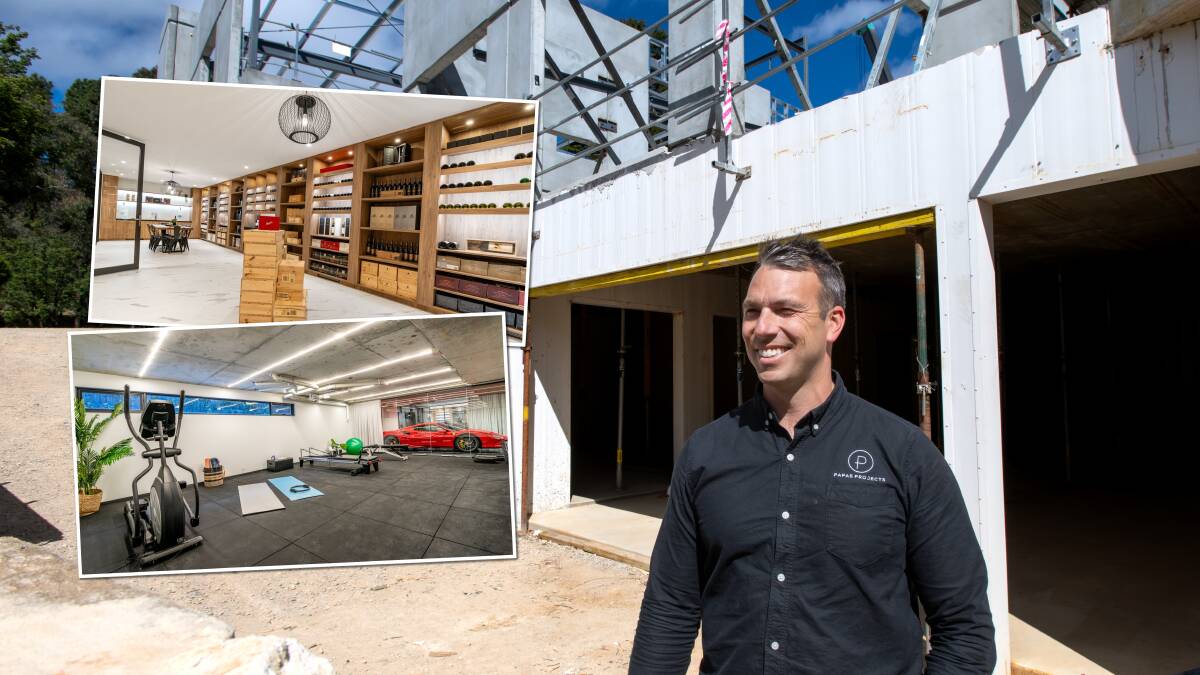 Canberra builder Dean Papas says basements are big business in high-end properties. Insets, some of the more luxurious in Canberra. Pictures by Elesa Kurtz, supplied